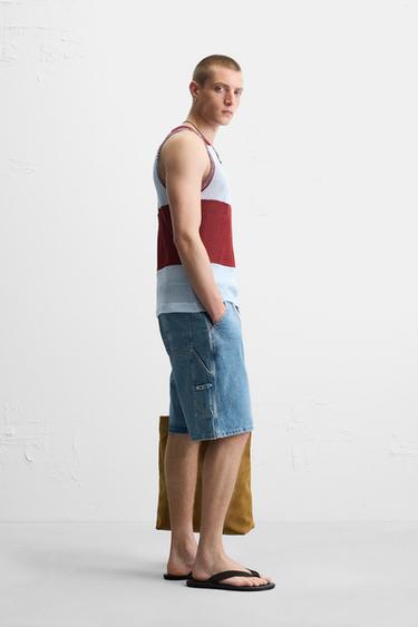 CARPENTER POCKET DENIM BERMUDA SHORTS - Blue by Zara - Image 3
