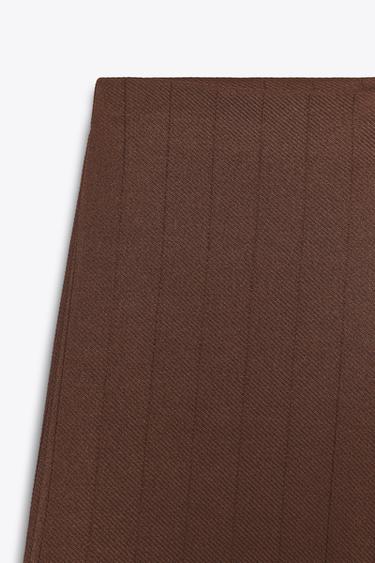 WIDE TWILL TROUSERS - Brown by Zara - Image 6