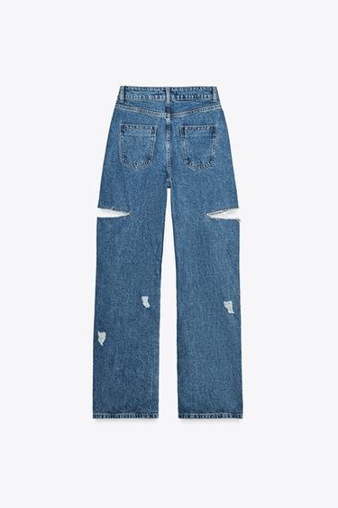 JEAN Z1975 DROIT TAILLE NORMALE DÉCOUPES DÉCHIRURES - Bleu moyen de Zara - Image 1