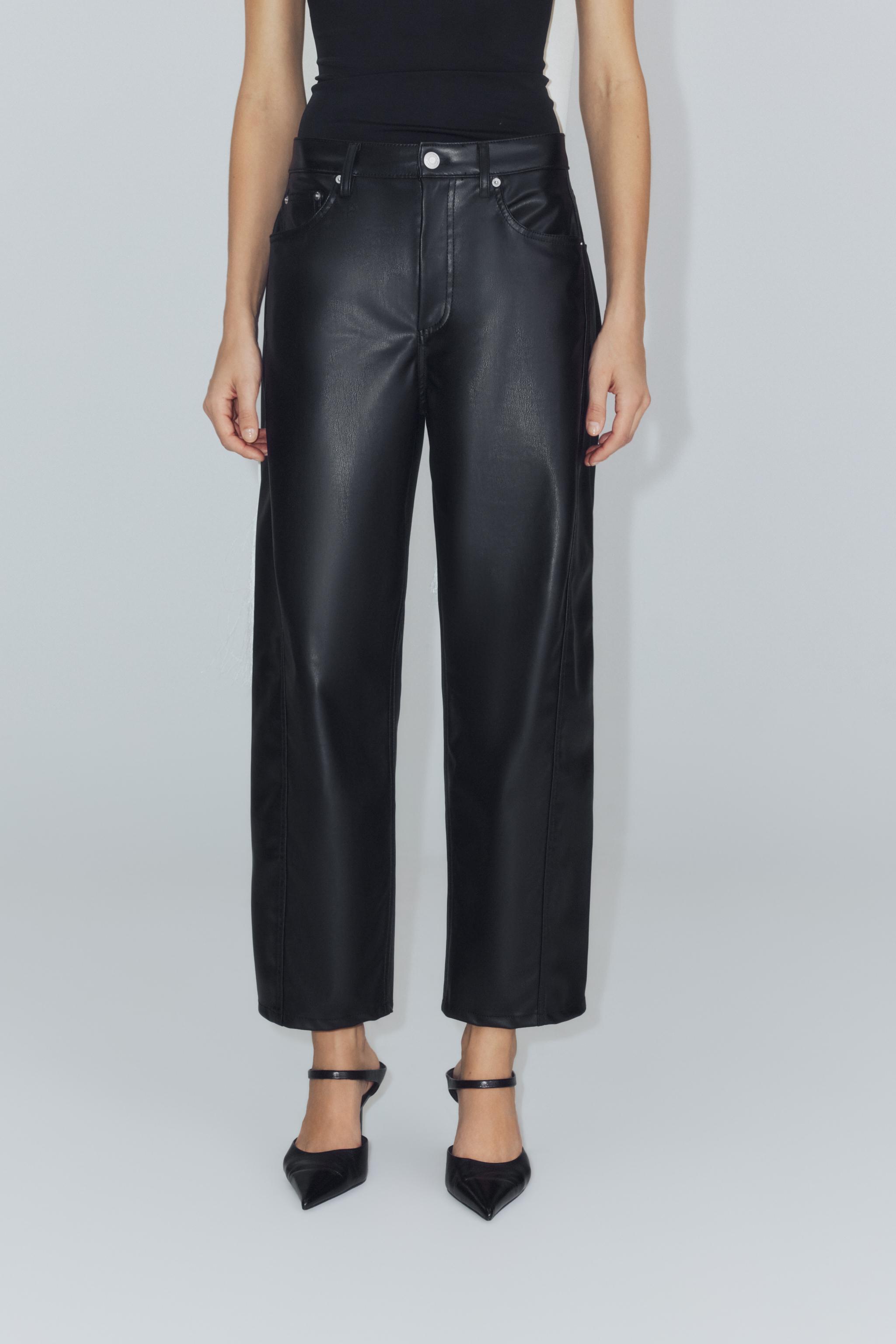 Zw Collection Ankle Faux Leather Pants by Zara