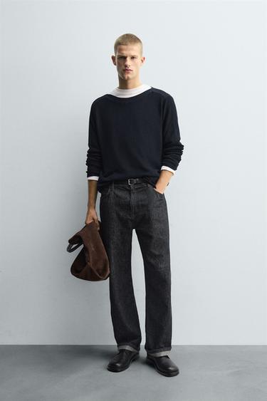PULLOVER MIT STRUKTURMUSTER UND MERZERISIERUNG - Marineblau von Zara - Bild 0