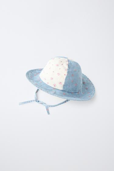 FLORAL PATCHWORK BUCKET HAT - Blue/White by Zara - Image 2