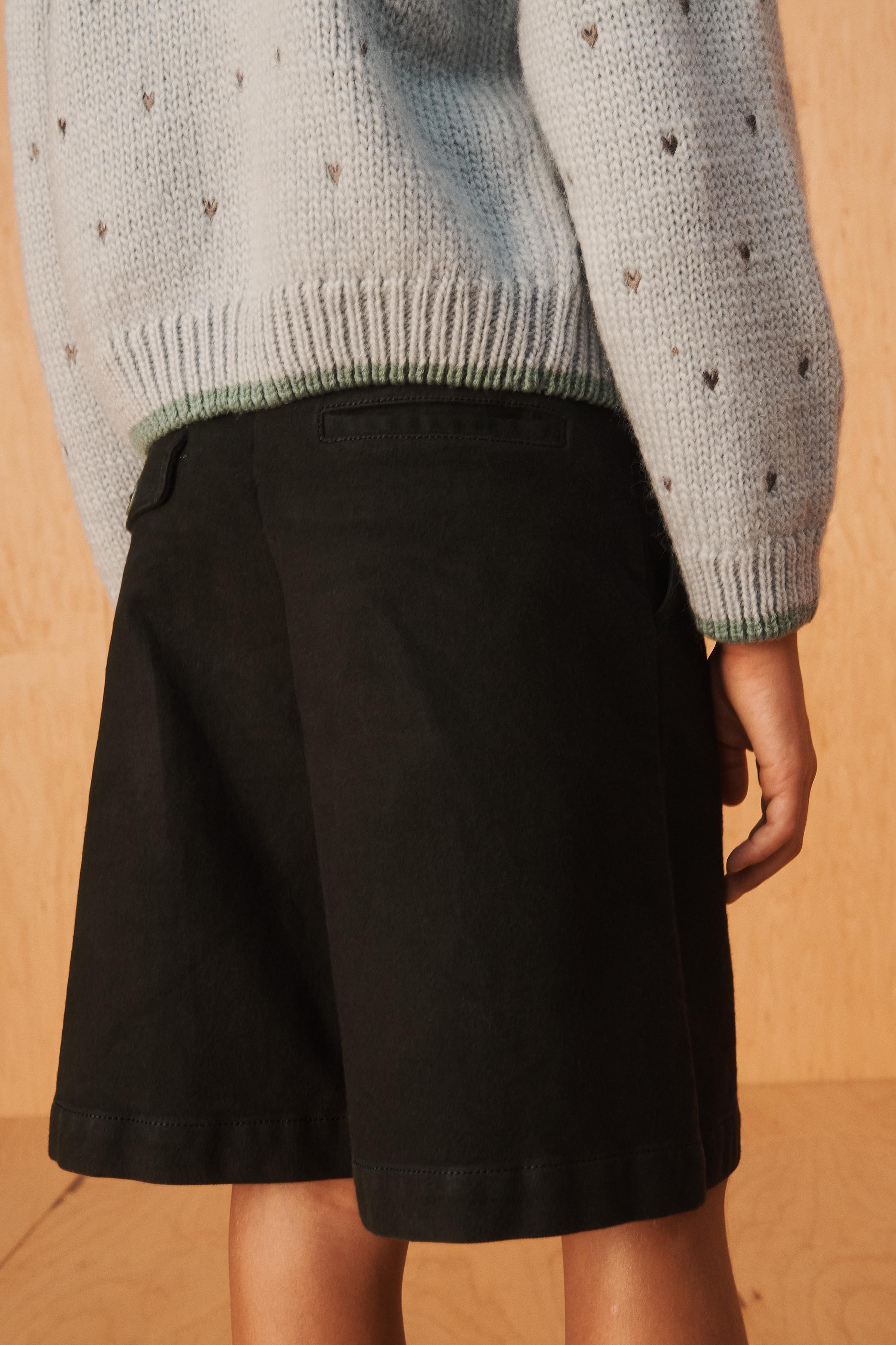 LIMITED EDITION VELVET PLEATED BERMUDA SHORTS