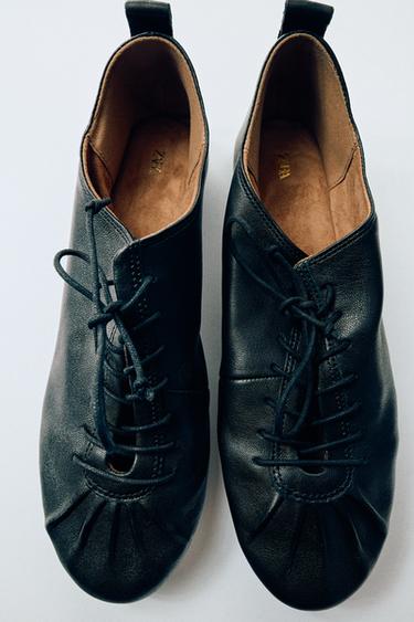 ZAPATO BLUCHER PIEL - Negro de Zara
