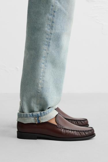 MOCASSINS EN CUIR CHICS - Bordeaux de Zara - Image 1