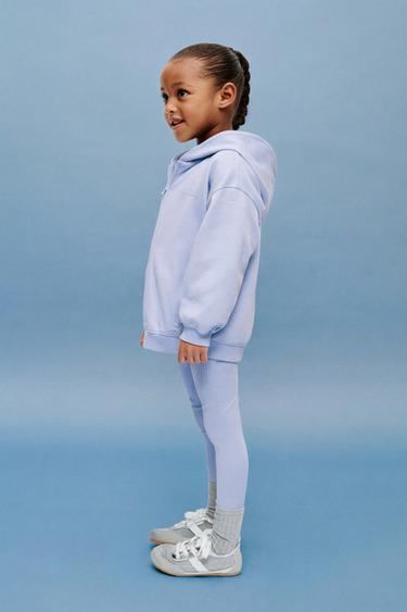 SWEAT ZIPPÉ INTERLOCK AVEC INSCRIPTION EN RELIEF - Bleu pastel de Zara - Image 5