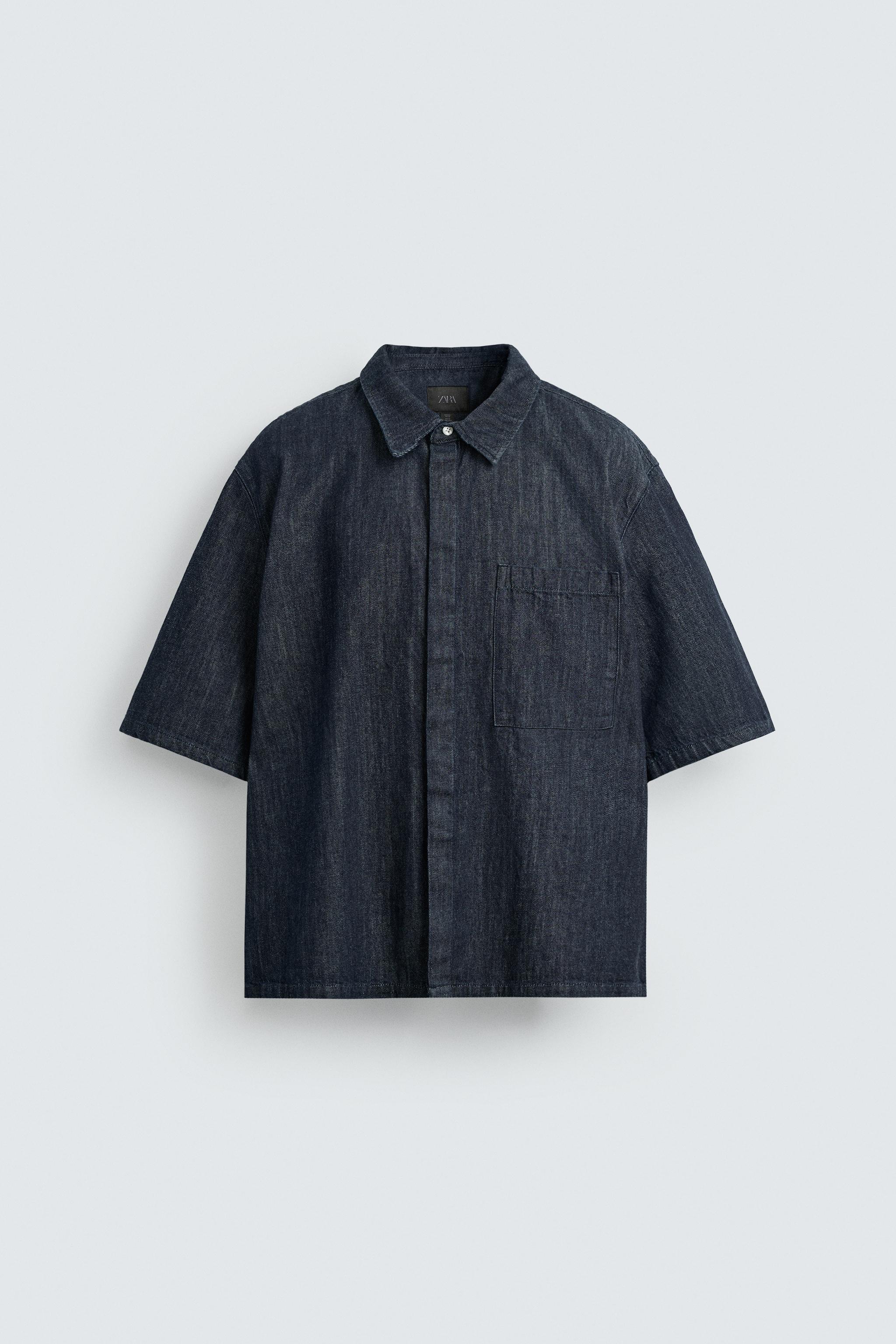 CHEMISE EN DENIM COUPE DÉCONTRACTÉE Indigo ZARA France
