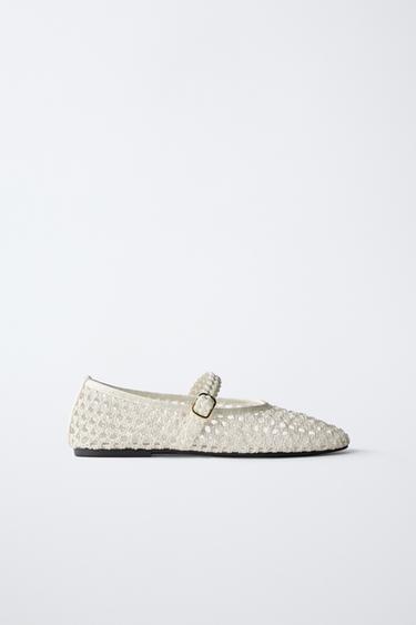 OPENWORK BALLERINAS - White by Zara - Image 0