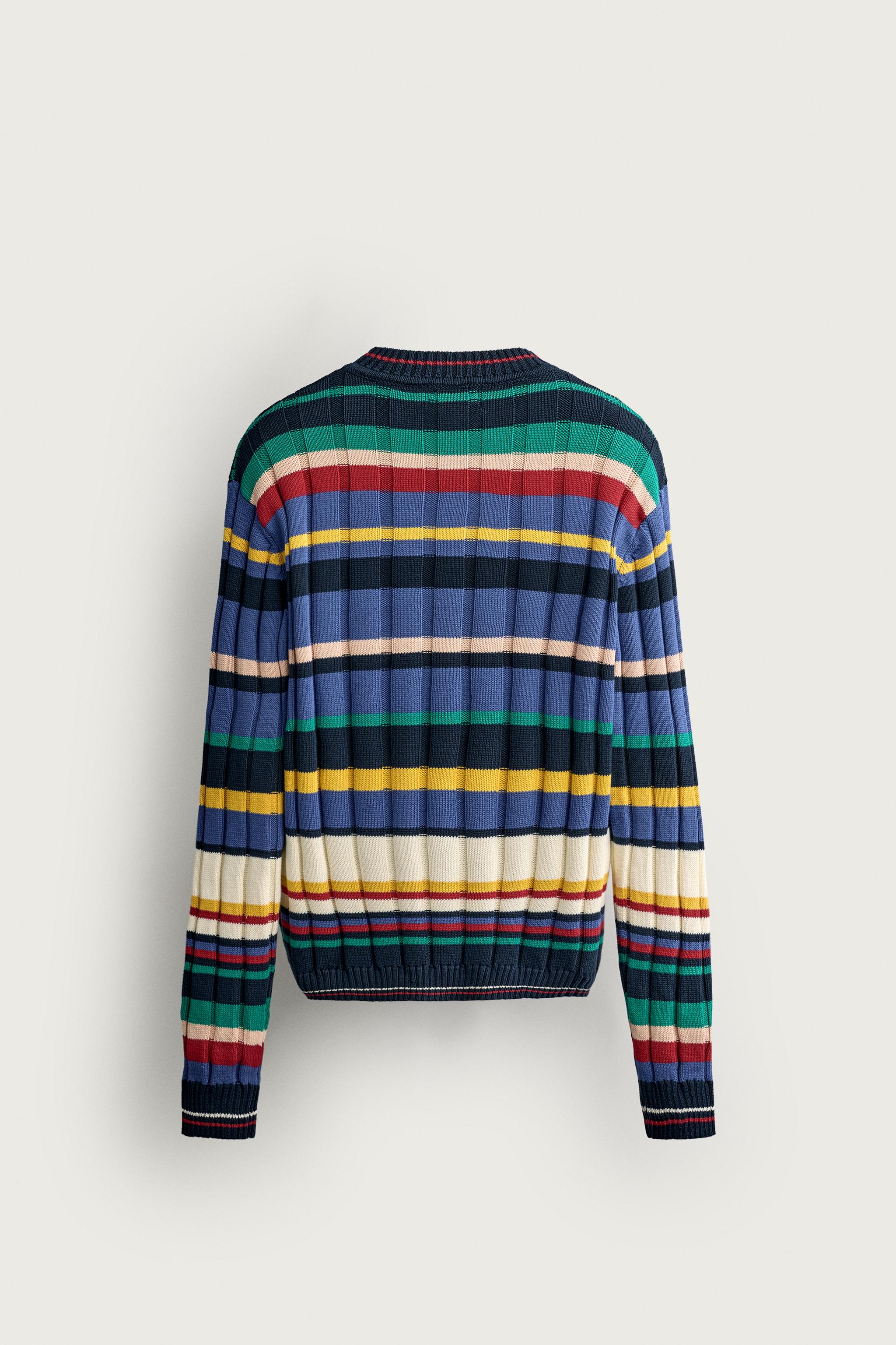 COTTON STRIPED JACQUARD SWEATER
