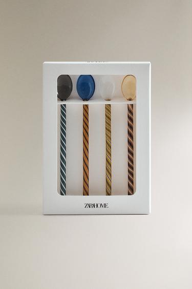 LOT CUILLÈRES VERRE SPIRALE (LOT DE 4) - Marron de Zara - Image 4