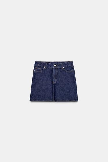 FALDA MINI DENIM - Azul de Zara