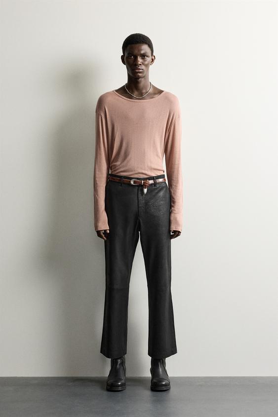 CAMISETA RELAXED FIT LYOCELL - LANA - Rosa palo de Zara - Imagen 0