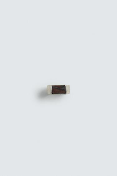 Zara STONE SIGNET RING - Silver