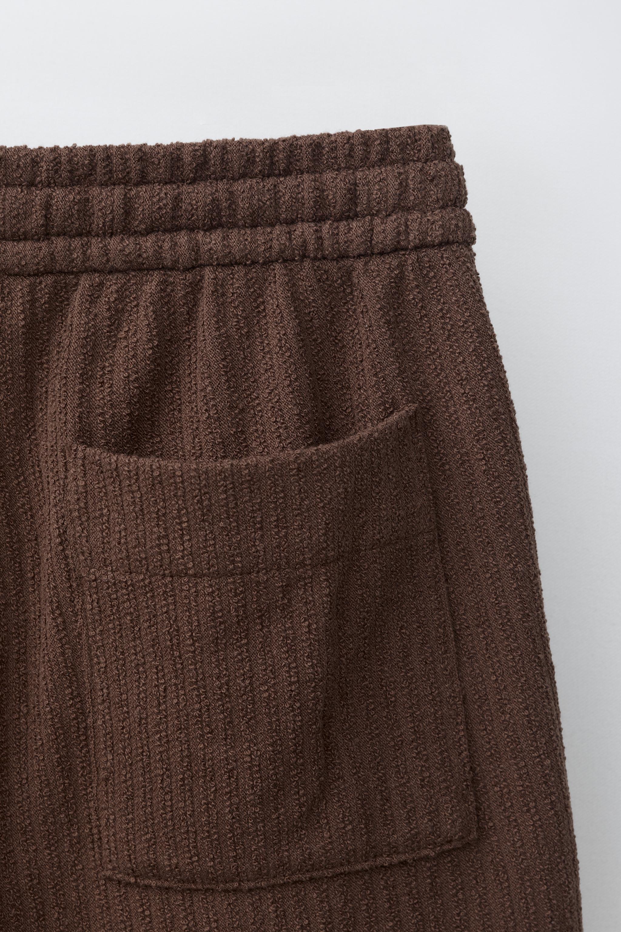 TEXTURED RUSTIC SHORTS — Chocolate (alternate view)