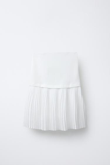 PLEATED MIDI SKIRT - White by Zara - Image 1