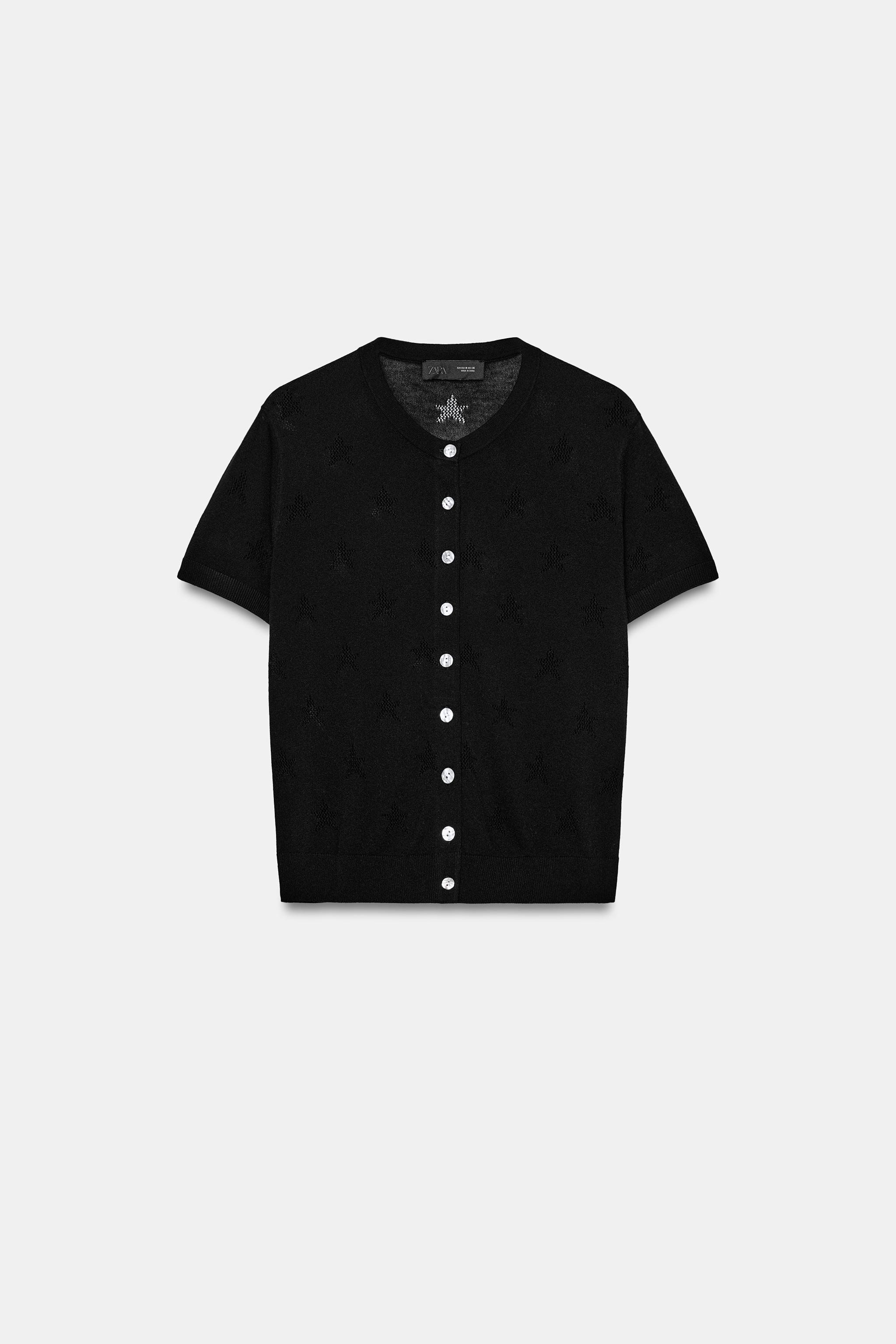 GILET EN MAILLE MANCHES COURTES ÉTOILES