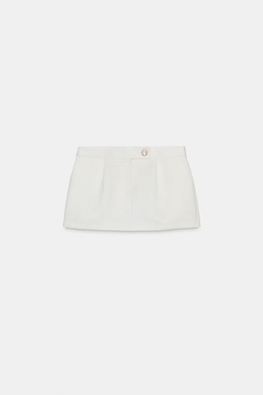 FALDA PANTALÓN SATINADA - Crudo de Zara