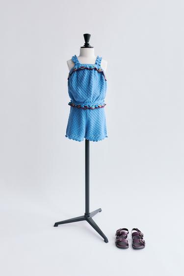 リバティファブリック刺繍トップス＆バミューダパンツセット4890Zaraのリバティファブリック刺繍トップス＆バミューダパンツセット - 489 - 画像 0
