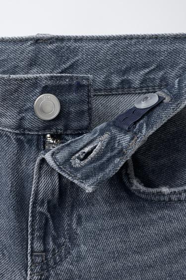 Zara STUDDED WIDE LEG JEANS - Blue / Gray