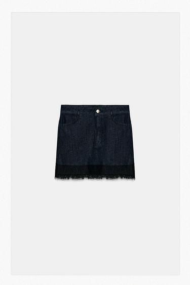 LACE-DETAIL SKORT - Blue by Zara