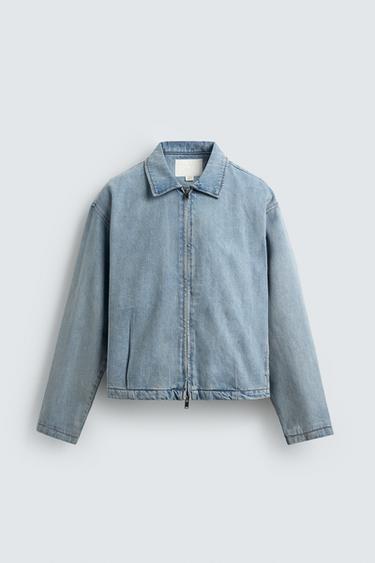 ZIP-FRONT DENIM JACKET - Light blue by Zara