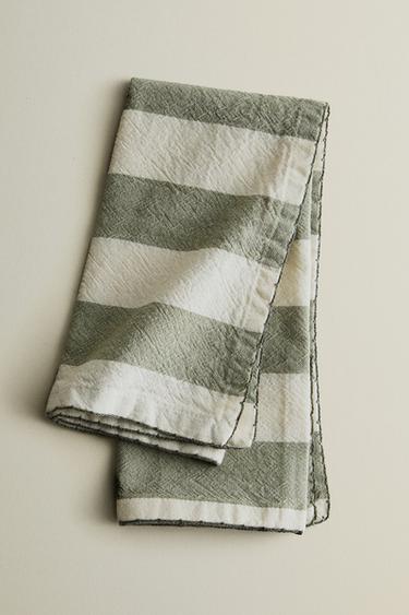 PACK OF DYED THREAD STRIPED NAPKINS (PACK OF 2) - Bluish by Zara