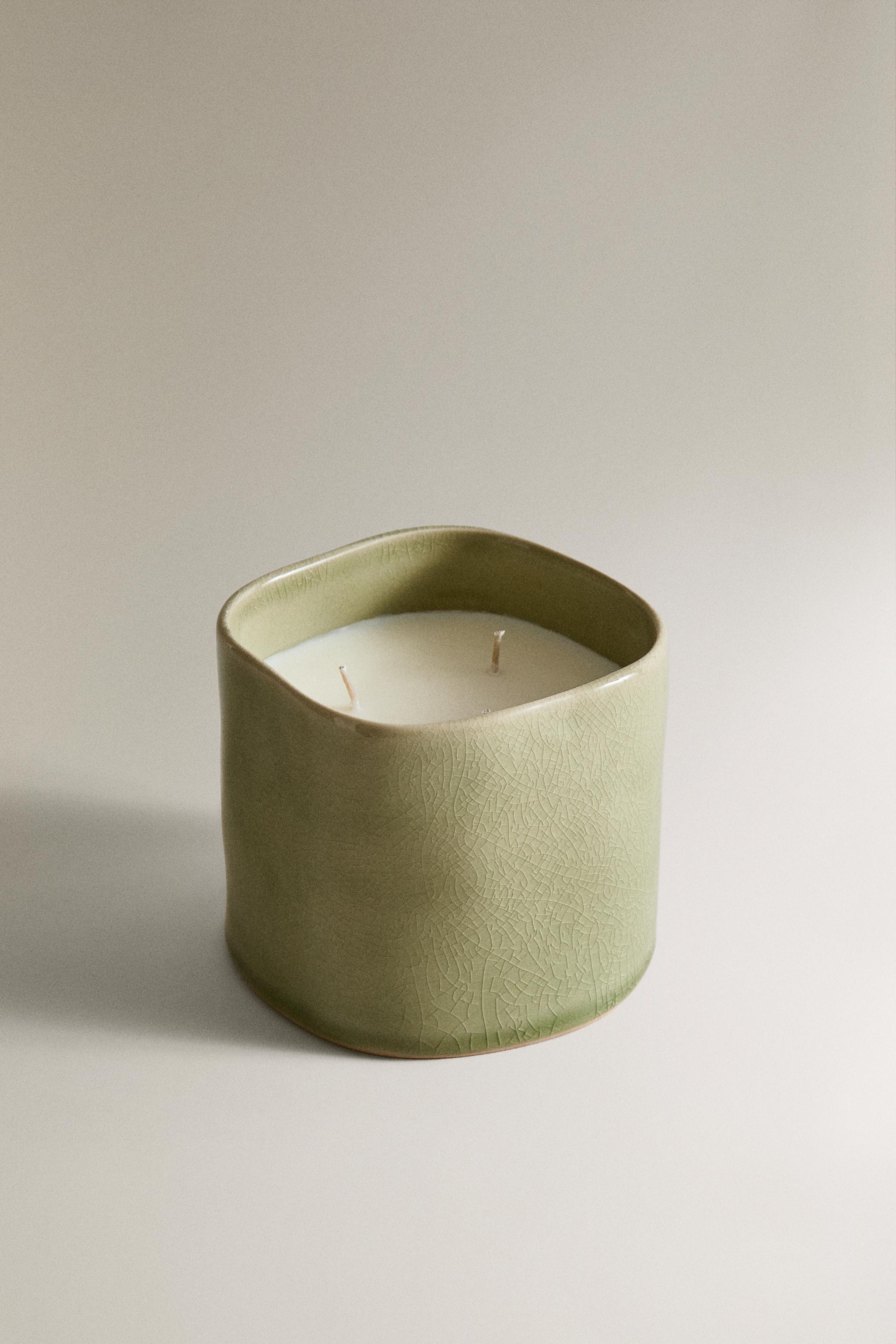(430 G) MUSKY PETALS SCENTED CANDLE — Beige-brown