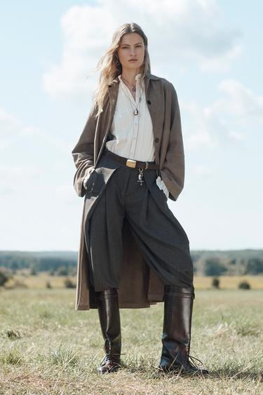 Zara 100% SUEDE LEATHER COAT LIMITED EDITION - Chocolate