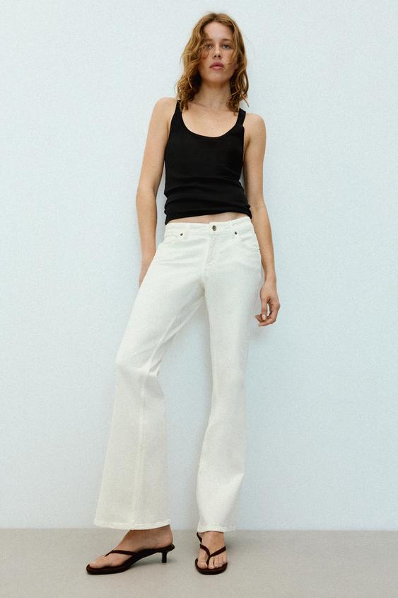 JEANS TRF BOOTCUT TIRO BAJO - Blanco de Zara - Imagen 0