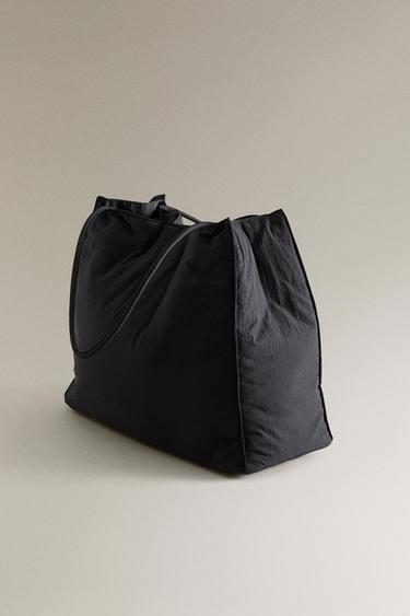 SAC CABAS TISSU TECHNIQUE - Noir de Zara - Image 3
