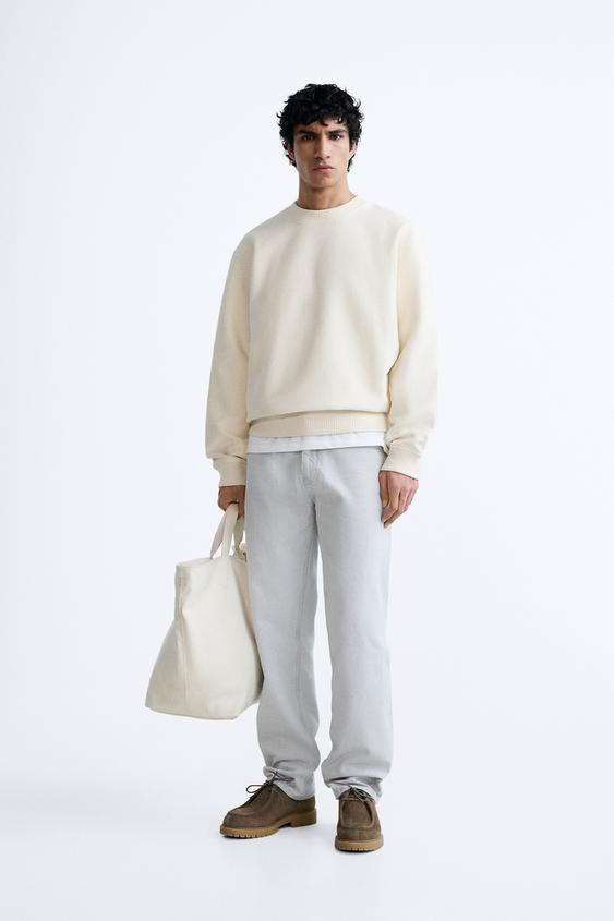 TEXTURED SWEATSHIRT - Oyster-white | ZARA United Kingdom