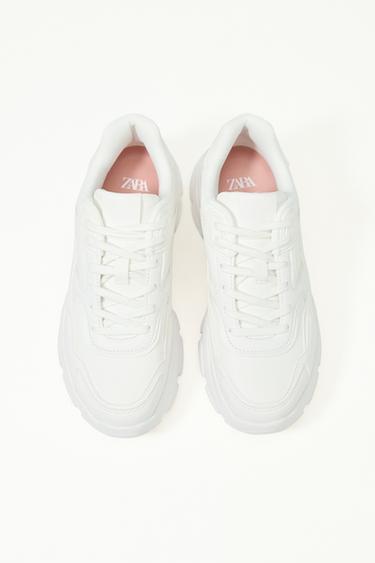 CHUNKY PLATFORM TRAINERS - White by Zara