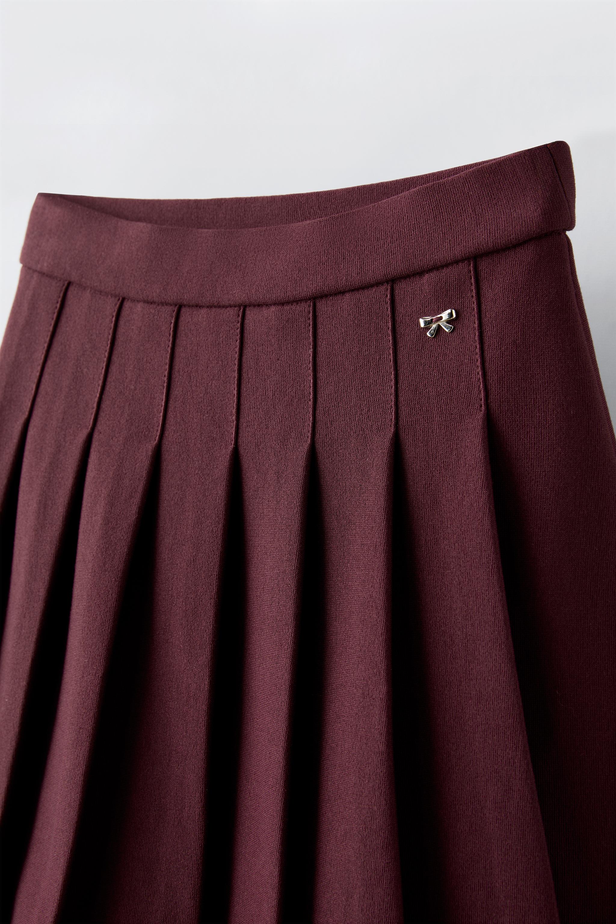 BOX PLEAT SKIRT Ecru ZARA United Kingdom