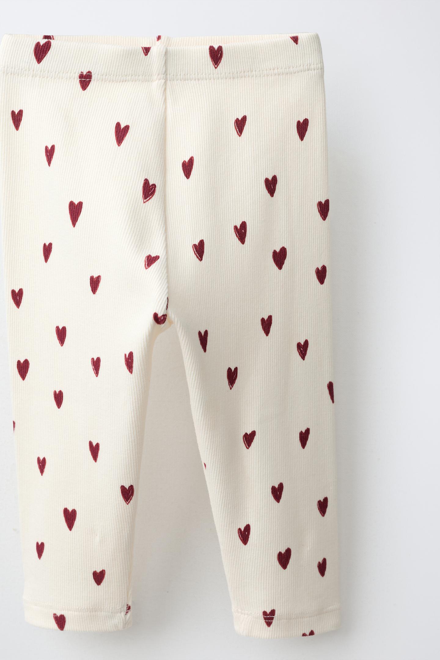 Детский комплект Zara Heart Sweatshirt and Legging Set, цвет: Светлый бежевый — фото 6