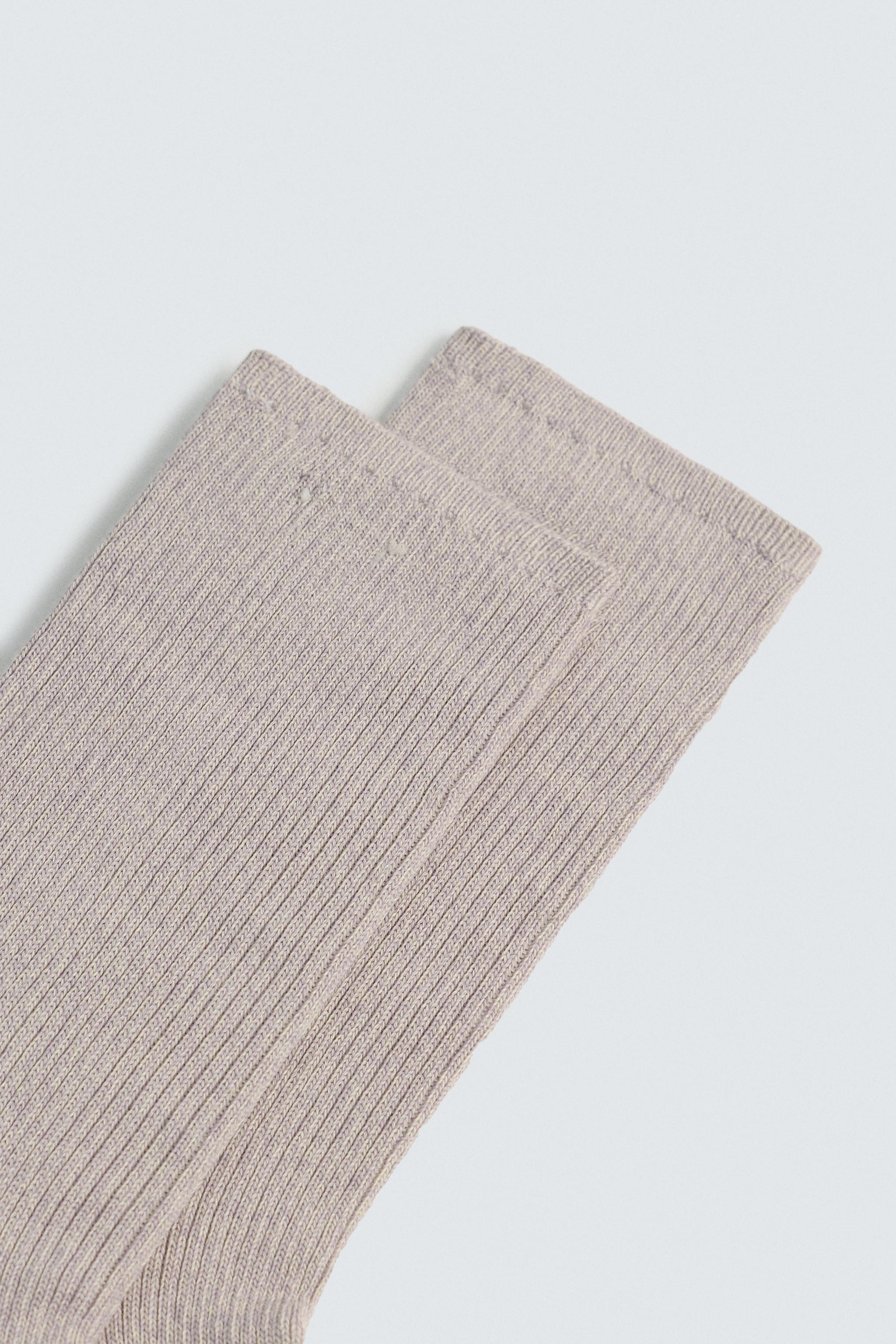 RIBBED COTTON BLEND SOCKS