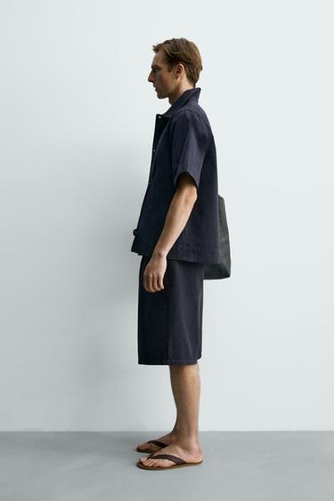 BERMUDA EN DENIM COUPE RELAX - Bleu de Zara - Image 3