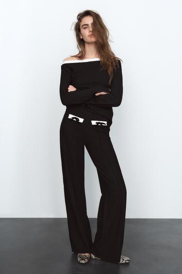 BOUCLÉ TOP WITH BOWS - Black by Zara - Image 0