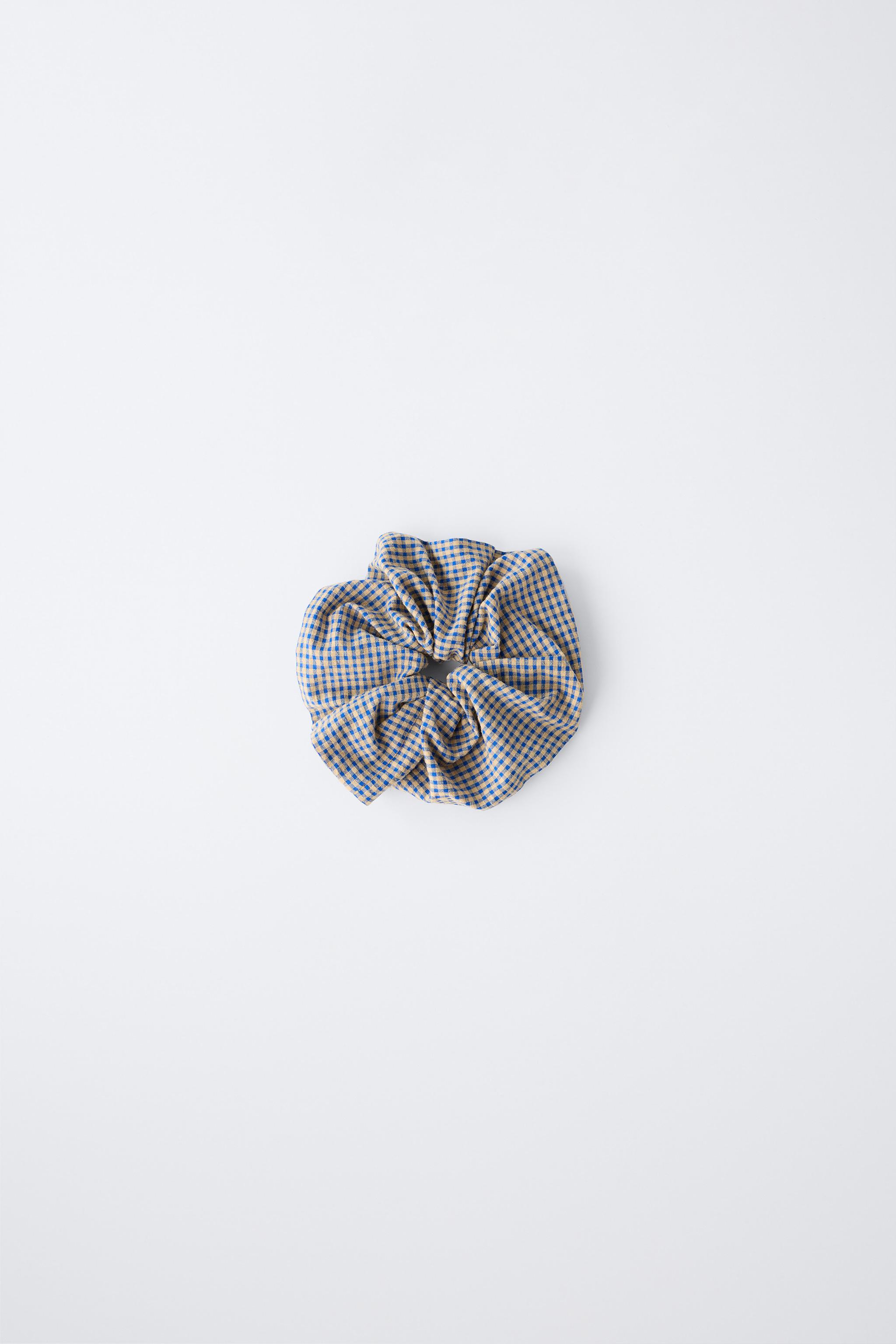 ギンガムチェック柄ヘアゴム - エクリュ/ブルー | ZARA Japan / 日本