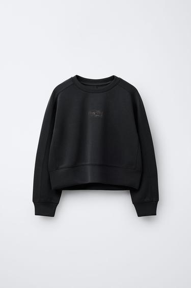SWEATSHIRT WITH RAISED SLOGAN - Grey by Zara - Image 0