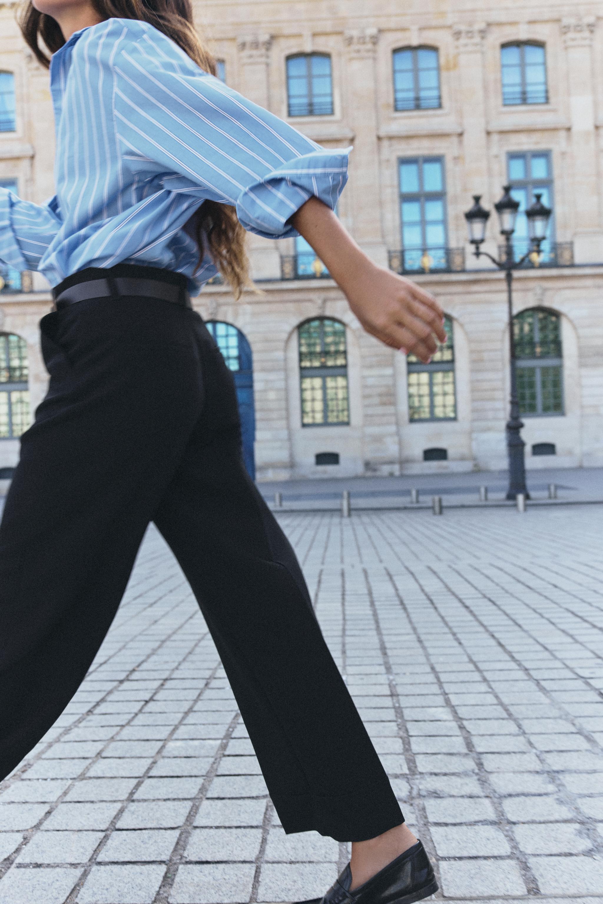 CUFFED HEM BELTED PANTS