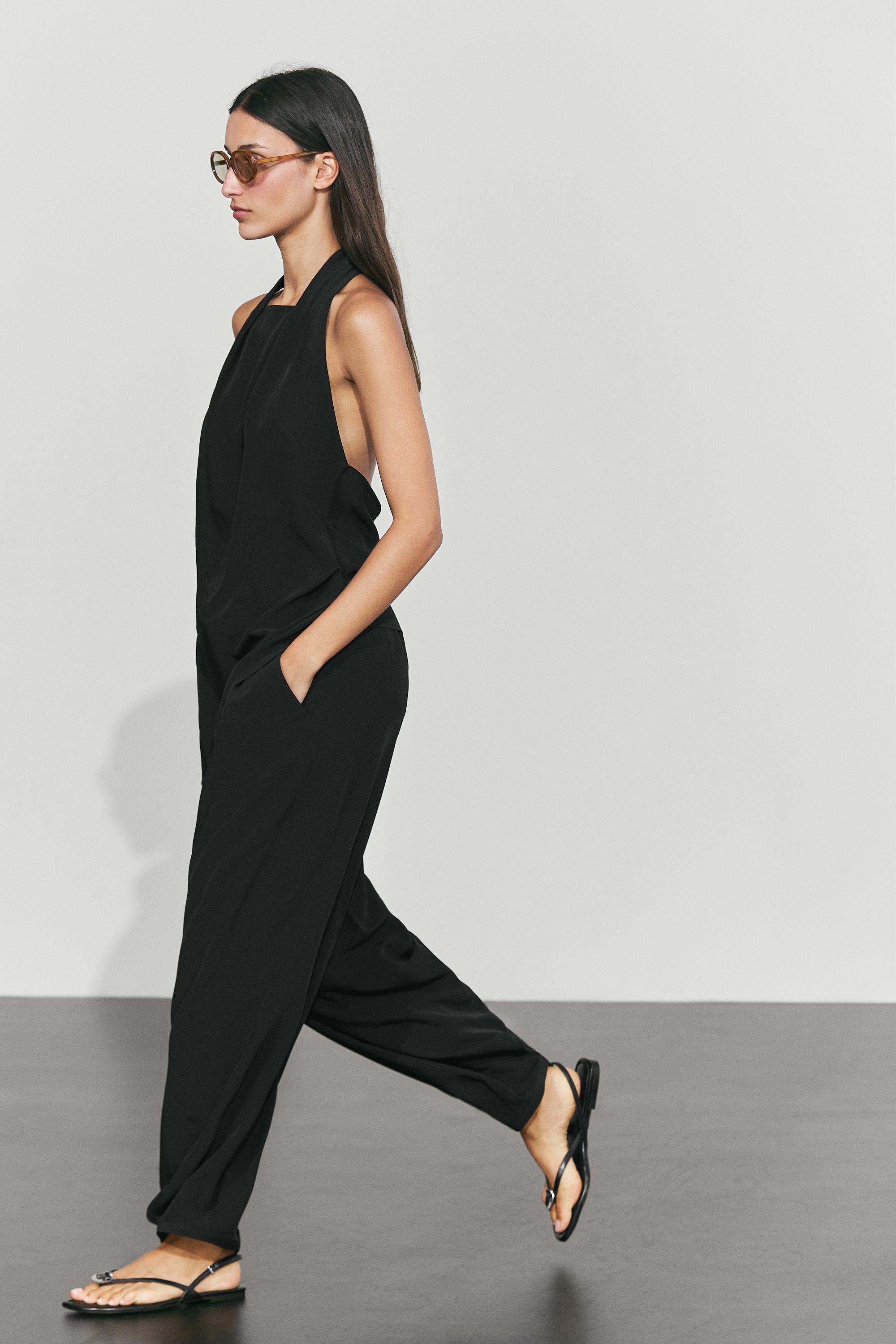 Flowing pants with tie-waist