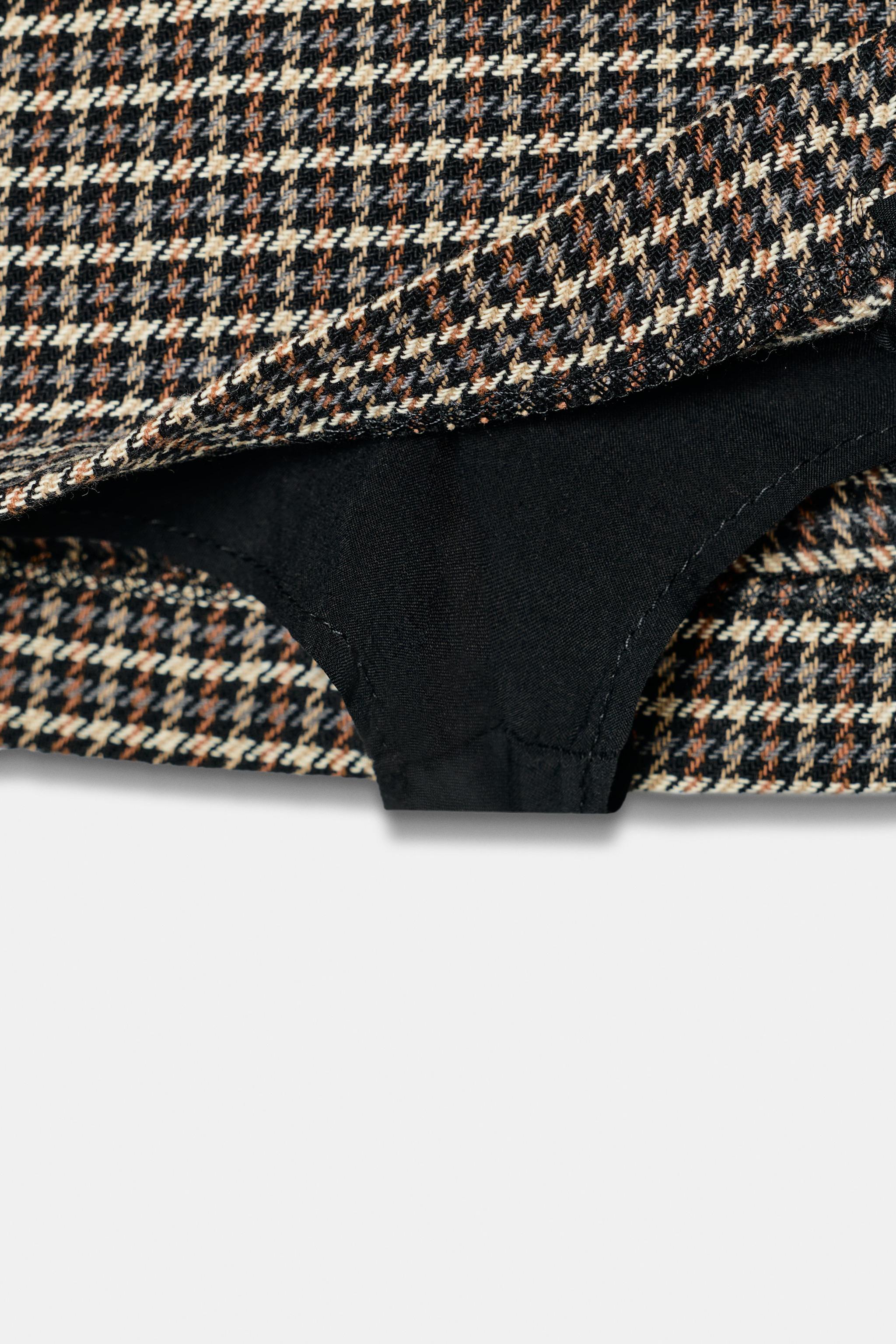 JUPE-CULOTTE PIED-DE-POULE AVEC CEINTURE