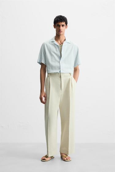 STRIPED JACQUARD SHIRT - Light blue by Zara