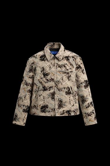 TEXTURED JACQUARD JACKET - Brown / Ecru by Zara - Image 0