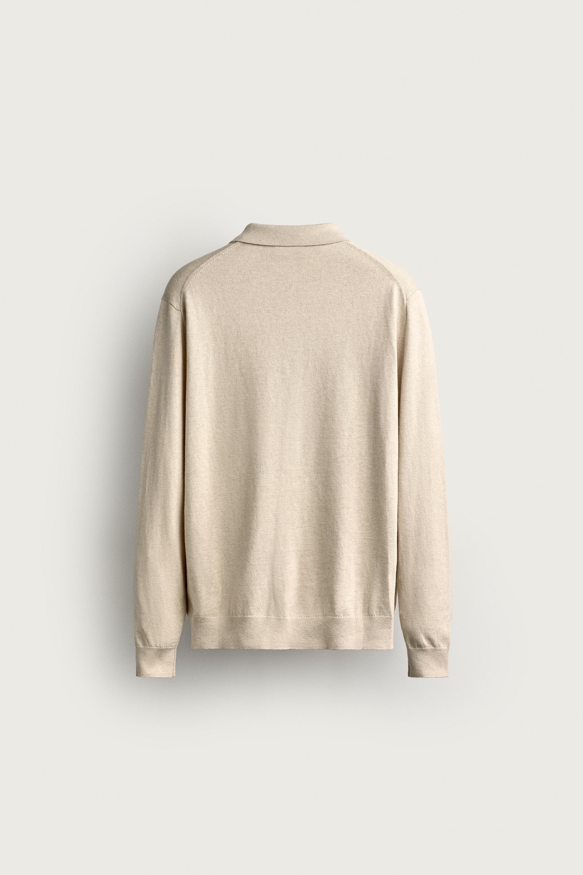 Zara PAMUK KARIŞIMLI REGULAR FIT TRİKO POLO T-SHIRT görsel 7
