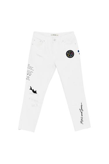 RELAXED FIT JEANS WITH PATCHES
