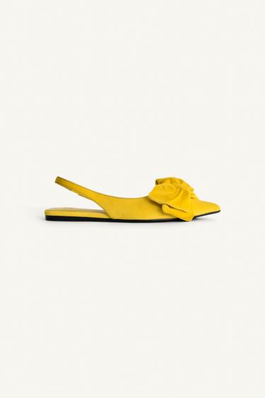 LIMITED EDITION FLAT SLINGBACK SHOES WITH MAXI BOW - Yellow by Zara - Image 5