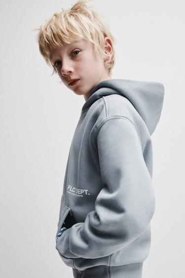 SWEATSHIRT MIT KAPUZE - Perlgrau von Zara