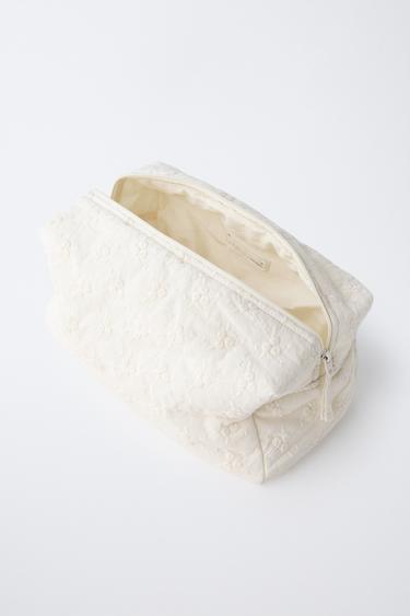 EMBROIDERED FLORAL TOILETRY BAG - Ecru by Zara - Image 3