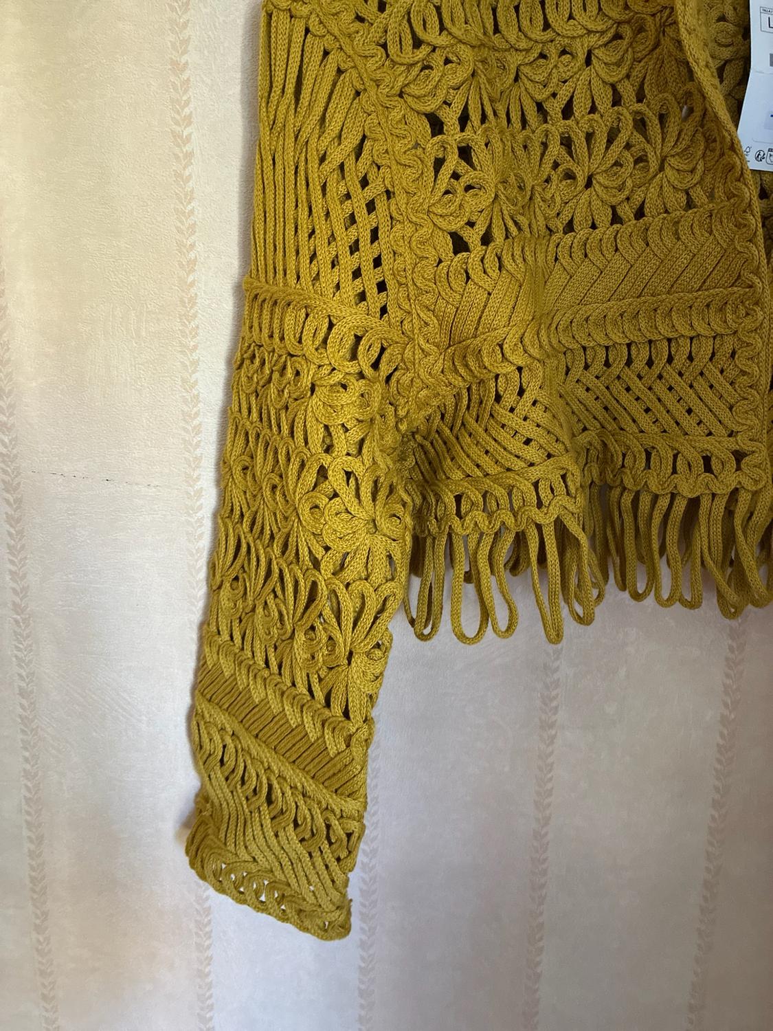 SHORT MACRAMÉ CARDIGAN WITH FRINGING - Image 4